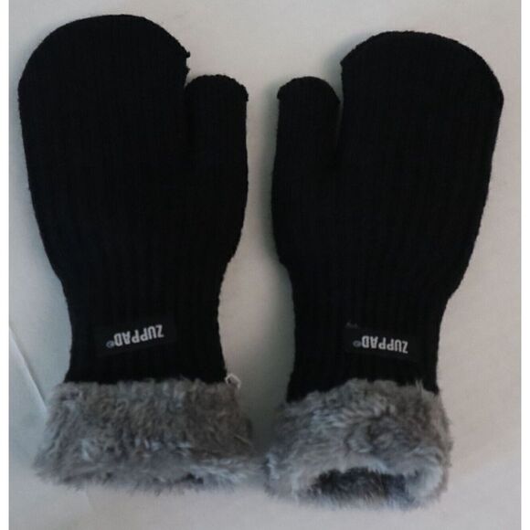 Zuppad Kid's Sz Medium Black Fleece Lined Beanie, Mittens & Infinity Scarf Set - Picture 5 of 14